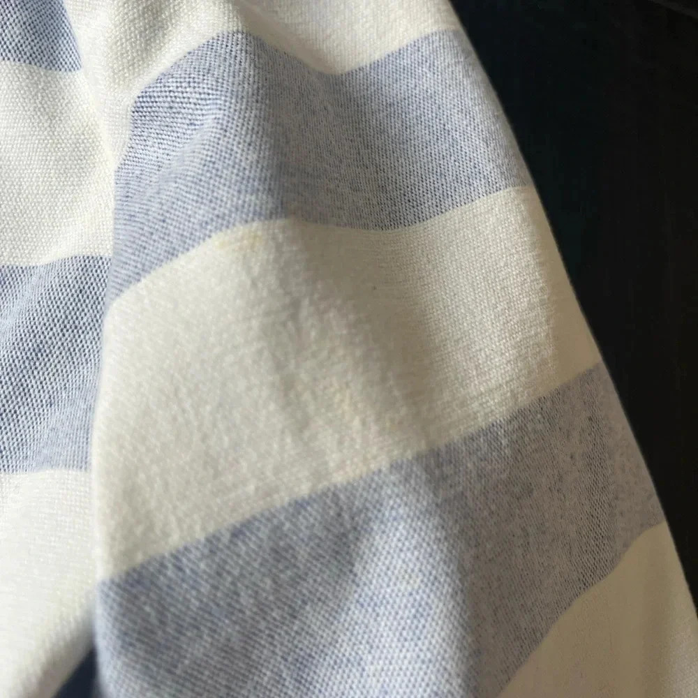 Merona Blazer Jacket Striped Blue White Coastal Size 12 - Picture 3 of 8